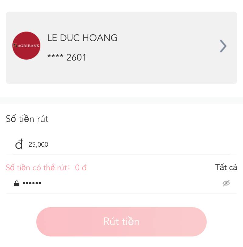 Hướng Dẫn Rút Tiền Mmlive Nhanh Chóng Về Tiền Ngay 4 Bước 3: Nhập số tiền cần rút