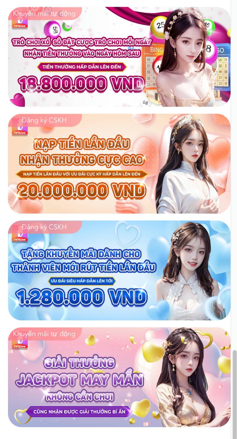 MMLive – Xem Livestream, Chơi Game Và Gặp Gỡ Gái Xinh Cực Hot 6 Chương trình khuyến mãi MMLive 2025