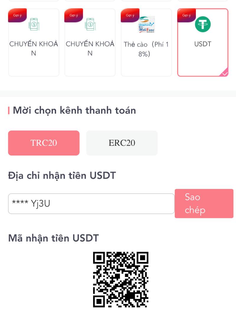 Hướng Dẫn Nạp Tiền Mmlive Nhanh Và An Toàn Nhất 2025 3 Nạp qua USDT